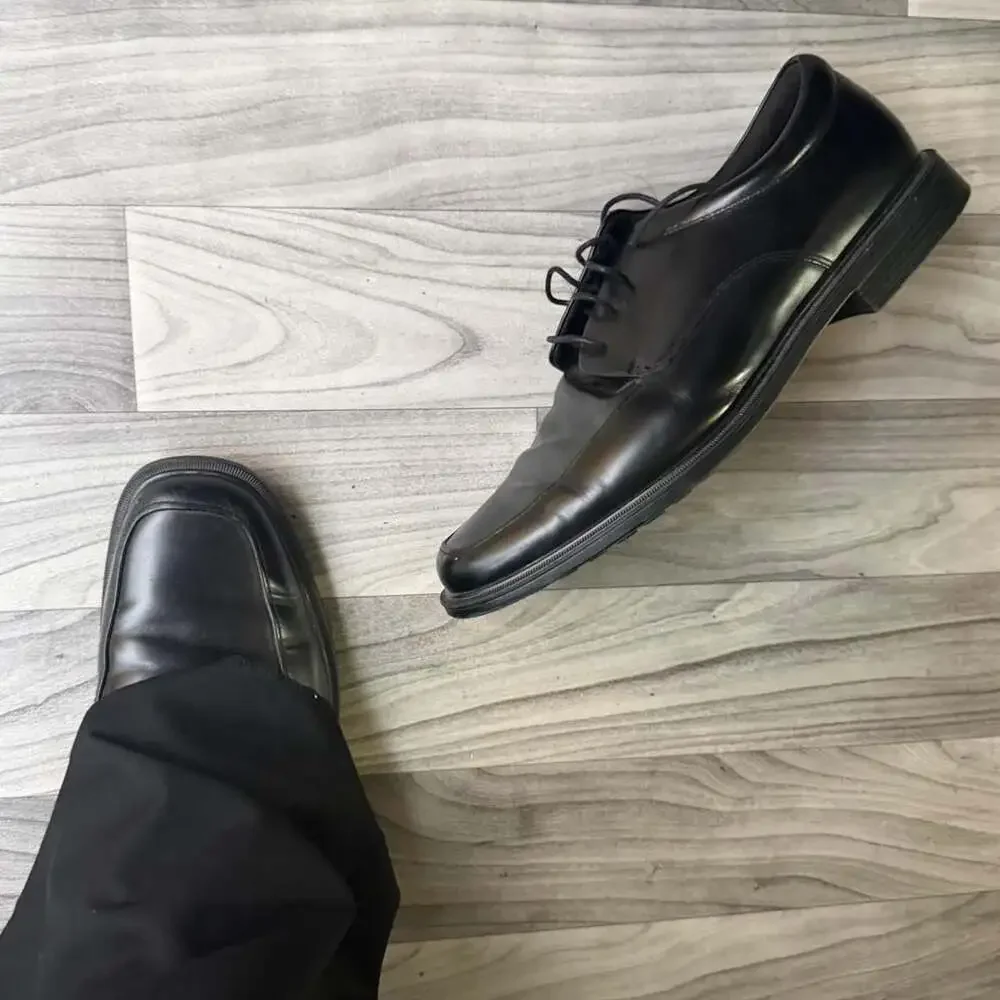 Rockport APM11781 Waterproof Leather Oxford Dress Shoes Black Mens 12M
